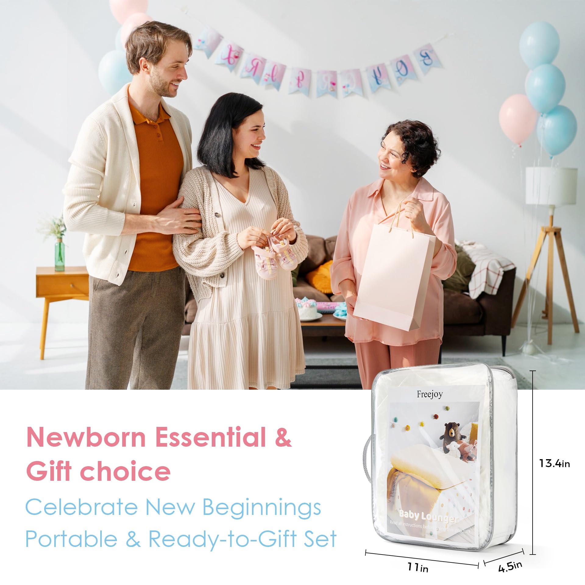 Freejoy baby lounger-portable-travel emphasizes lightweight design for home and trips