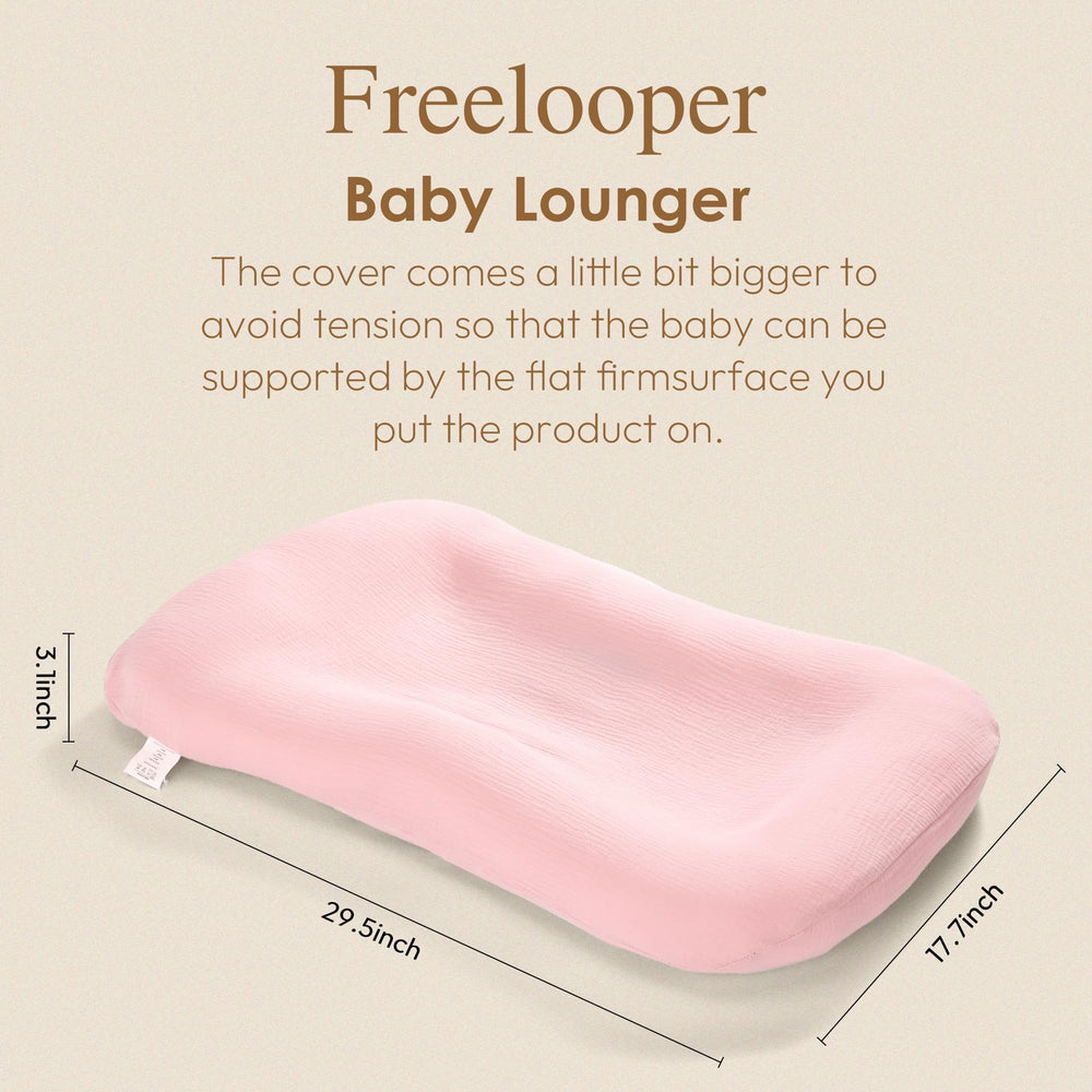 Freelooper Baby Lounger Lovely pink fabric adds cozy nursery style.
