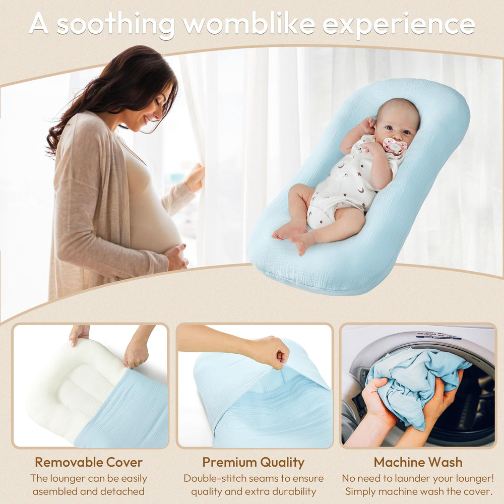 Freelooper Baby Lounger machine-washable for easy cleaning.