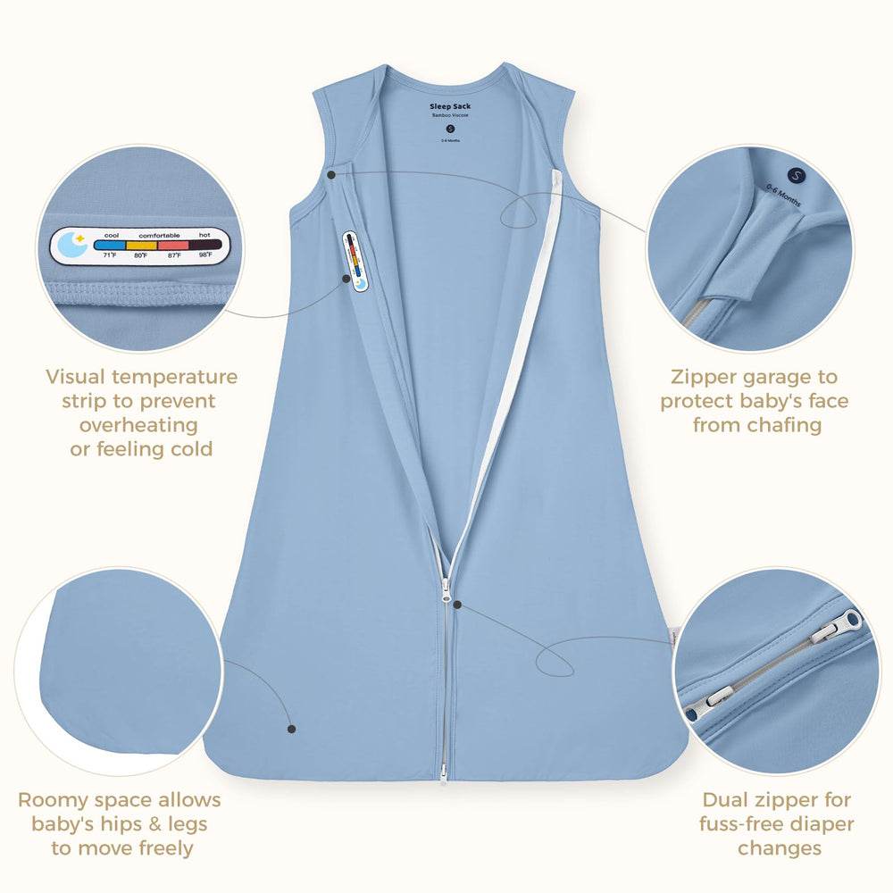 Freelooper sleep sack includes CPSC-certified safety and hip-friendly design.