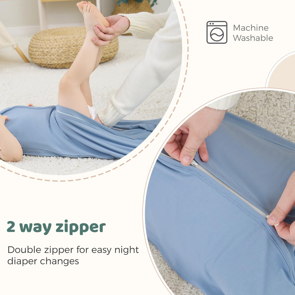 Freelooper bamboo viscose sleep sack is machine washable for easy care.