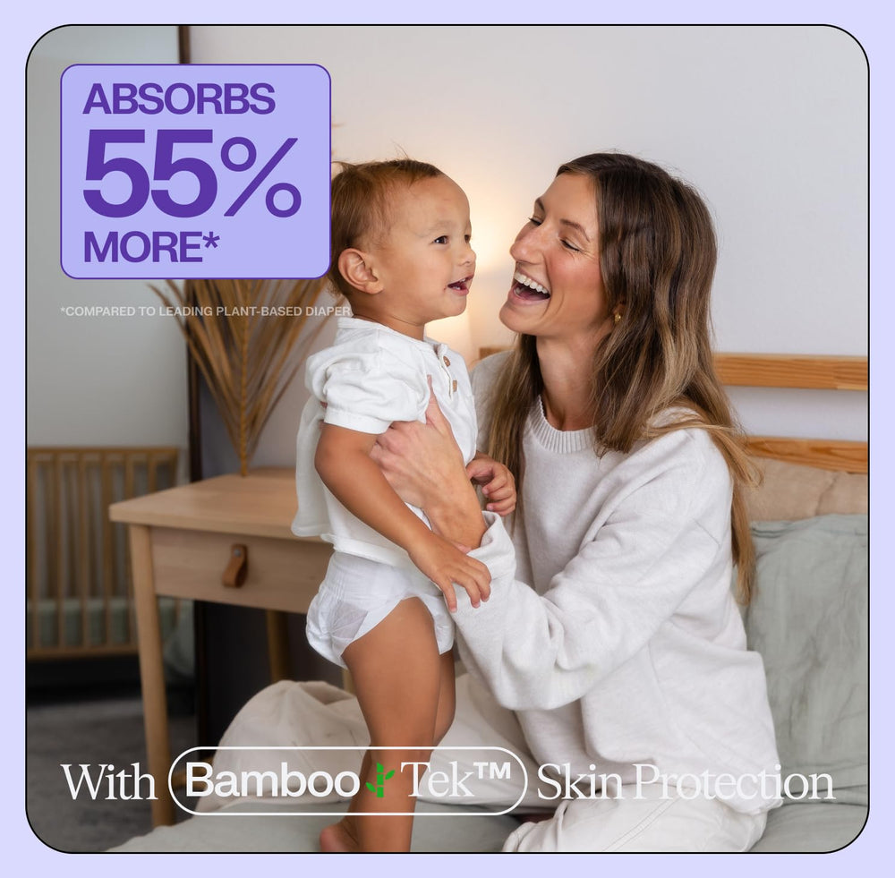 Freestyle BambooTek diapers packaging indicates Net Zero Plastic Waste certification.