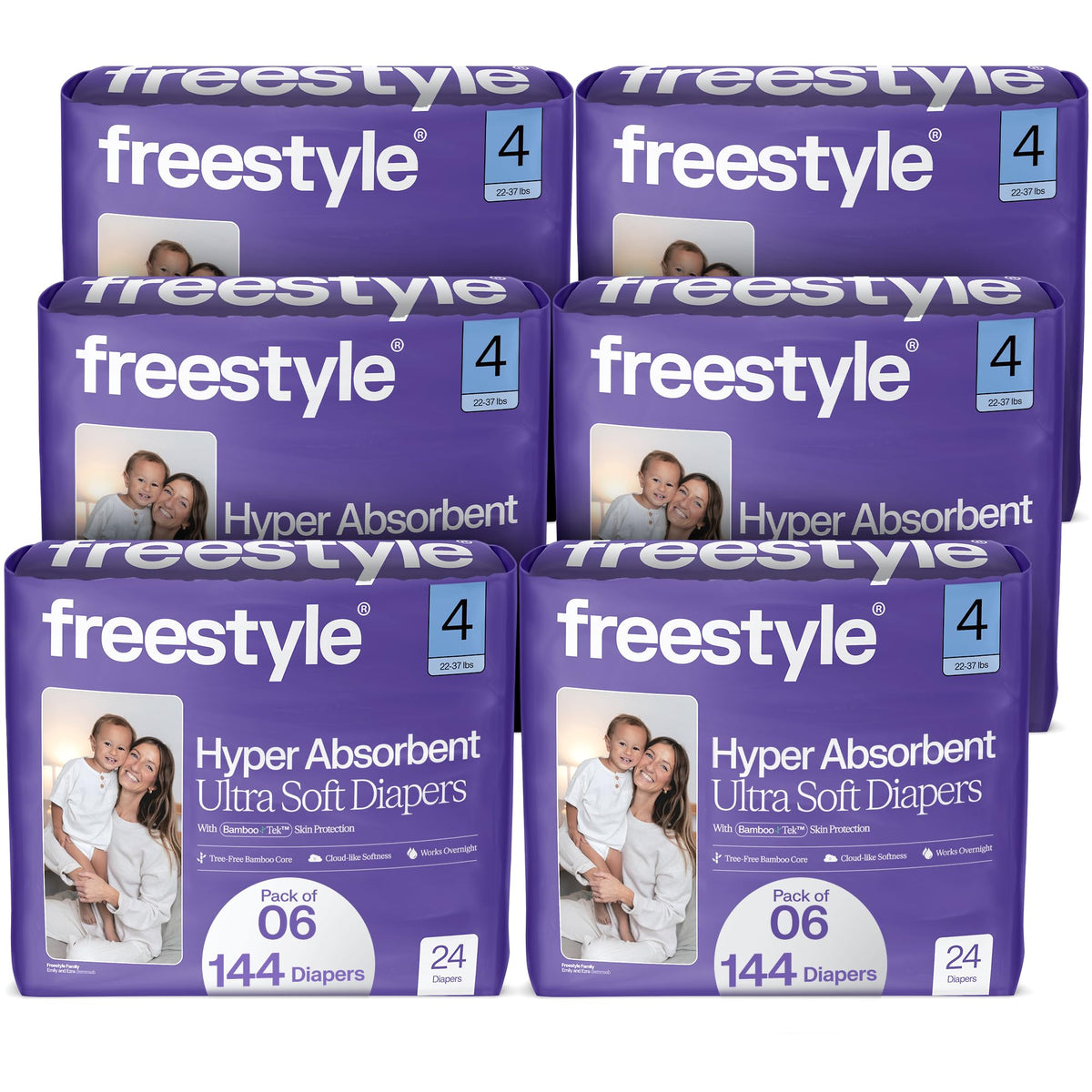 Freestyle BambooTek diapers demonstrate overnight absorbency for dry nights.