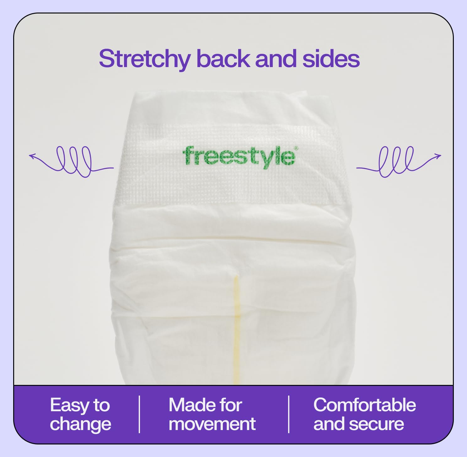 Freestyle BambooTek diapers 144-count package for ongoing diaper changes.