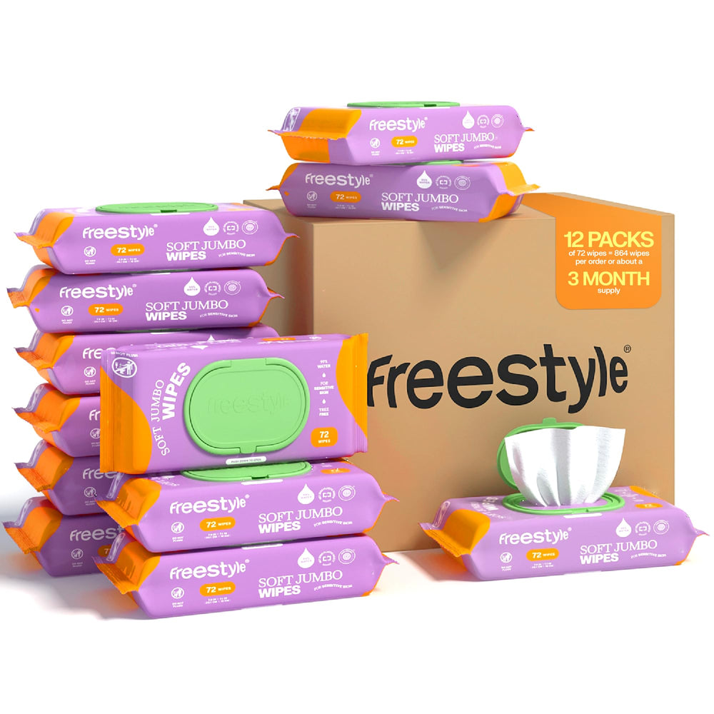 Freestyle Soft Jumbo Baby Wipes unscented close-up showing ultra-soft texture for gentle cleaning
