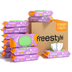 Freestyle Soft Jumbo Baby Wipes unscented close-up showing ultra-soft texture for gentle cleaning