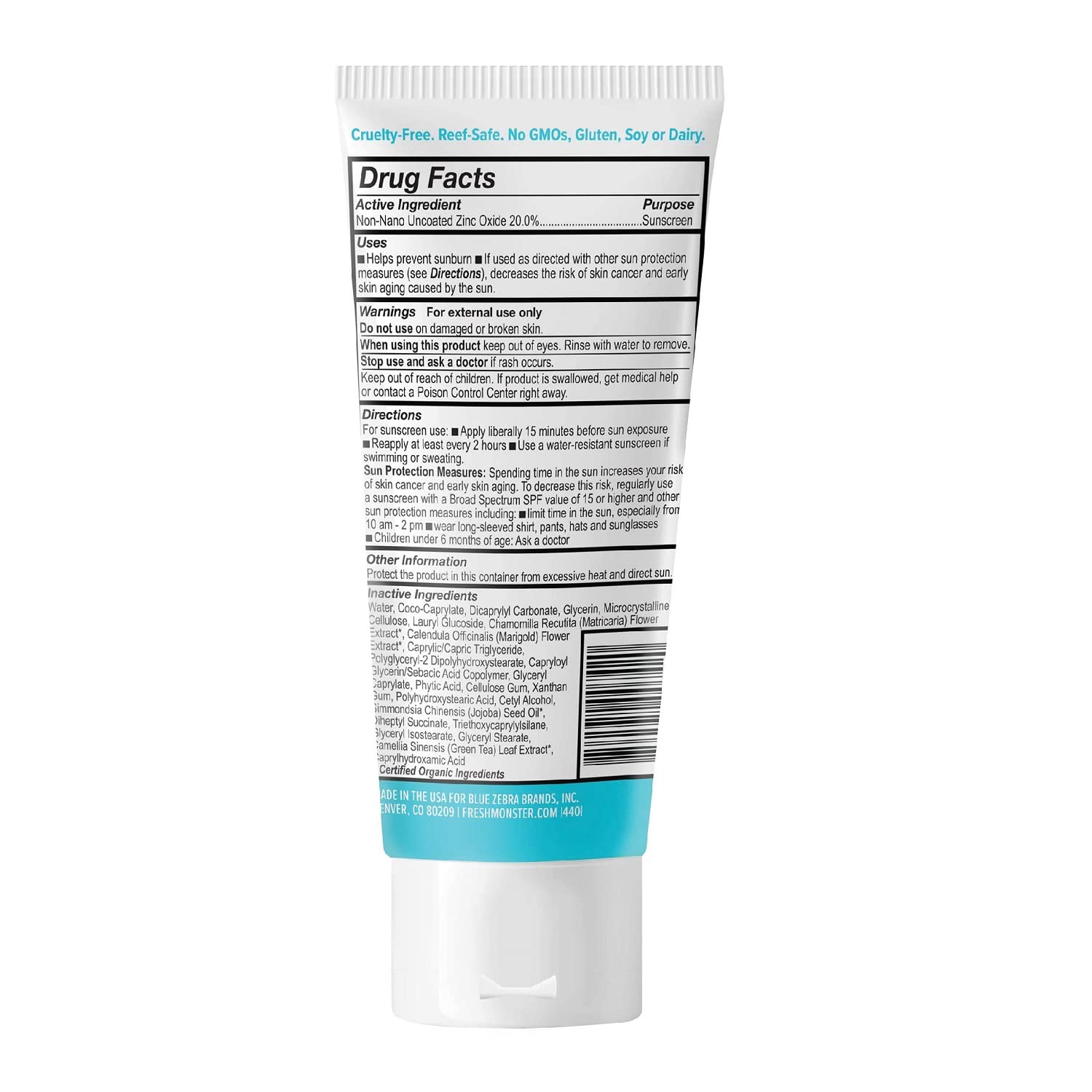 Fresh Monster Daily Kids Sunscreen clear application swatch shows invisible coverage.