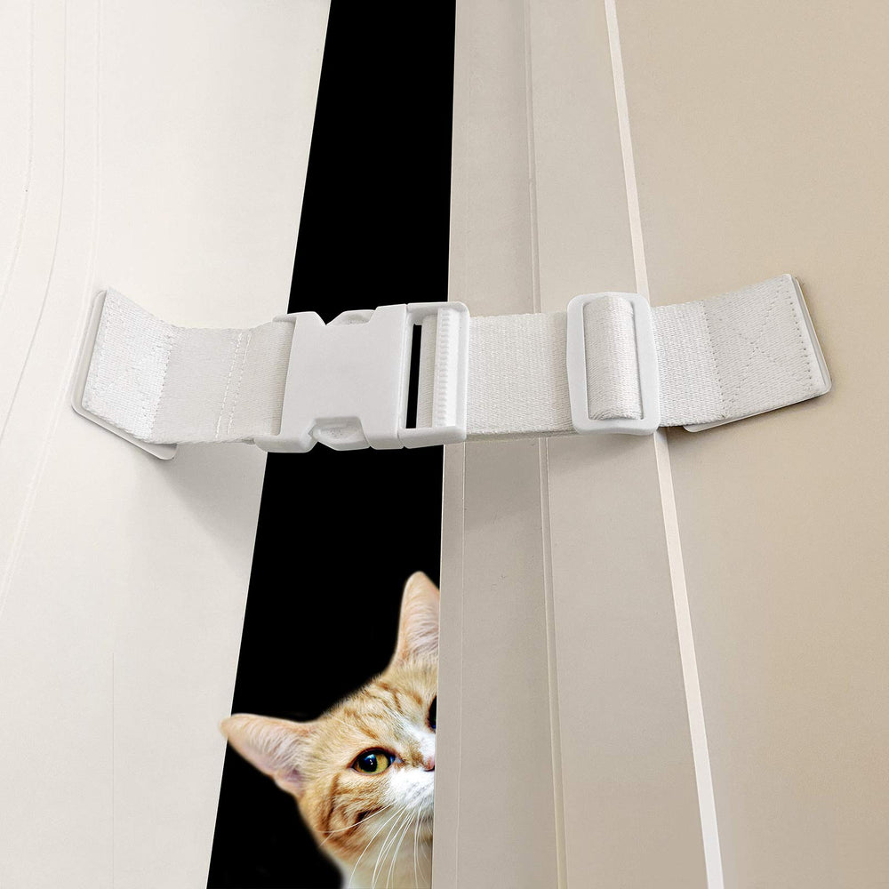 FresherAcc child proof door lock latch on door frame demonstrates adjustable two-pack setup