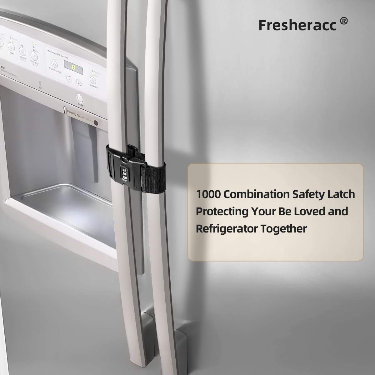 FresherAcc Fridge Lock Latch black durable finish blends with kitchen safety