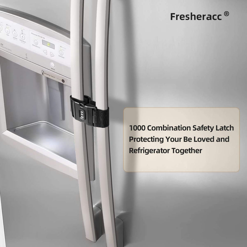 FresherAcc Fridge Lock Latch black durable finish blends with kitchen safety