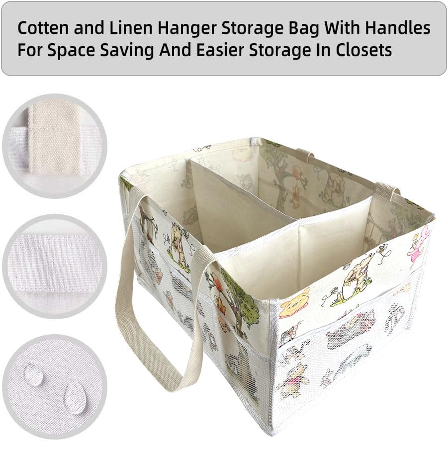 FresherAcc Winnie diaper caddy size comparison highlights extra-large capacity.