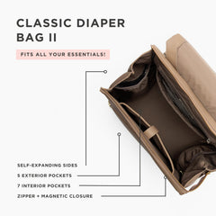 Freshly Picked Classic II interior pockets with organized mesh and insulated bottle space.
