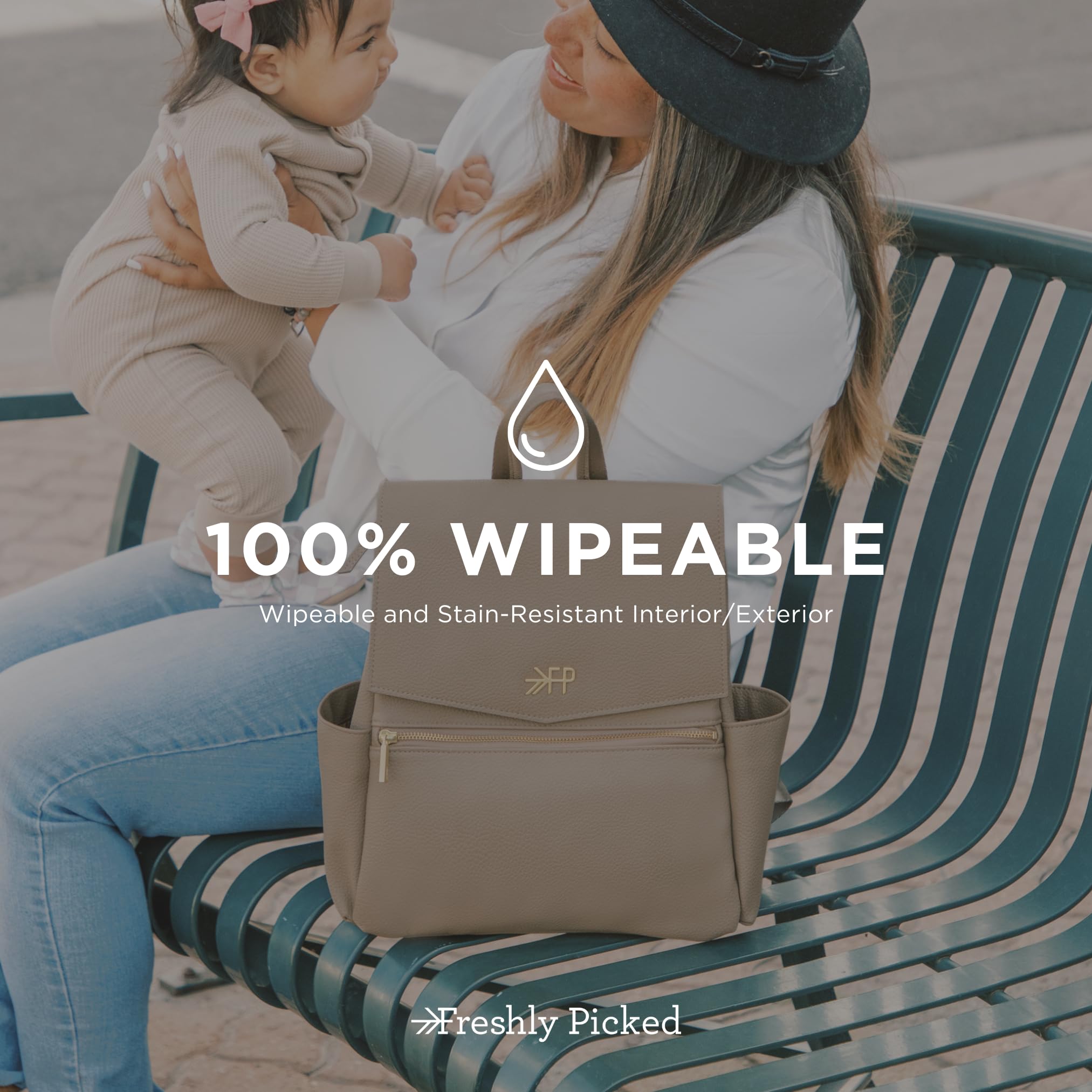 Freshly Picked Mini Classic bottom feet elevate the bag for cleaner use