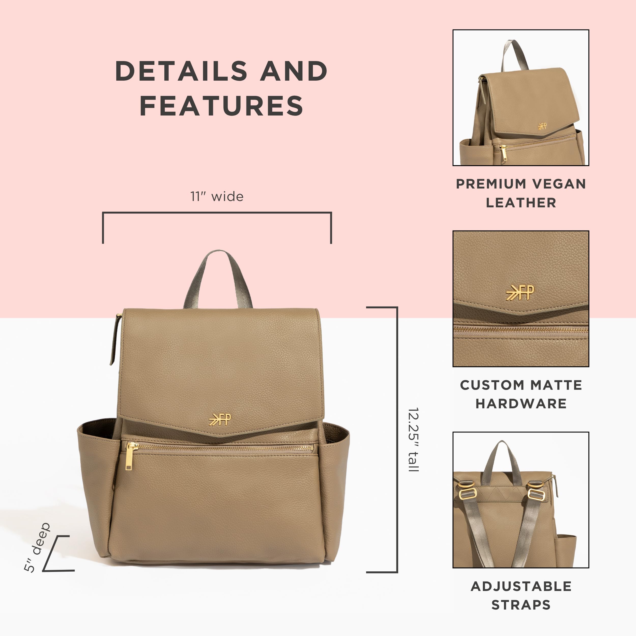 Freshly Picked Mini Classic interior zip pocket keeps small essentials organized