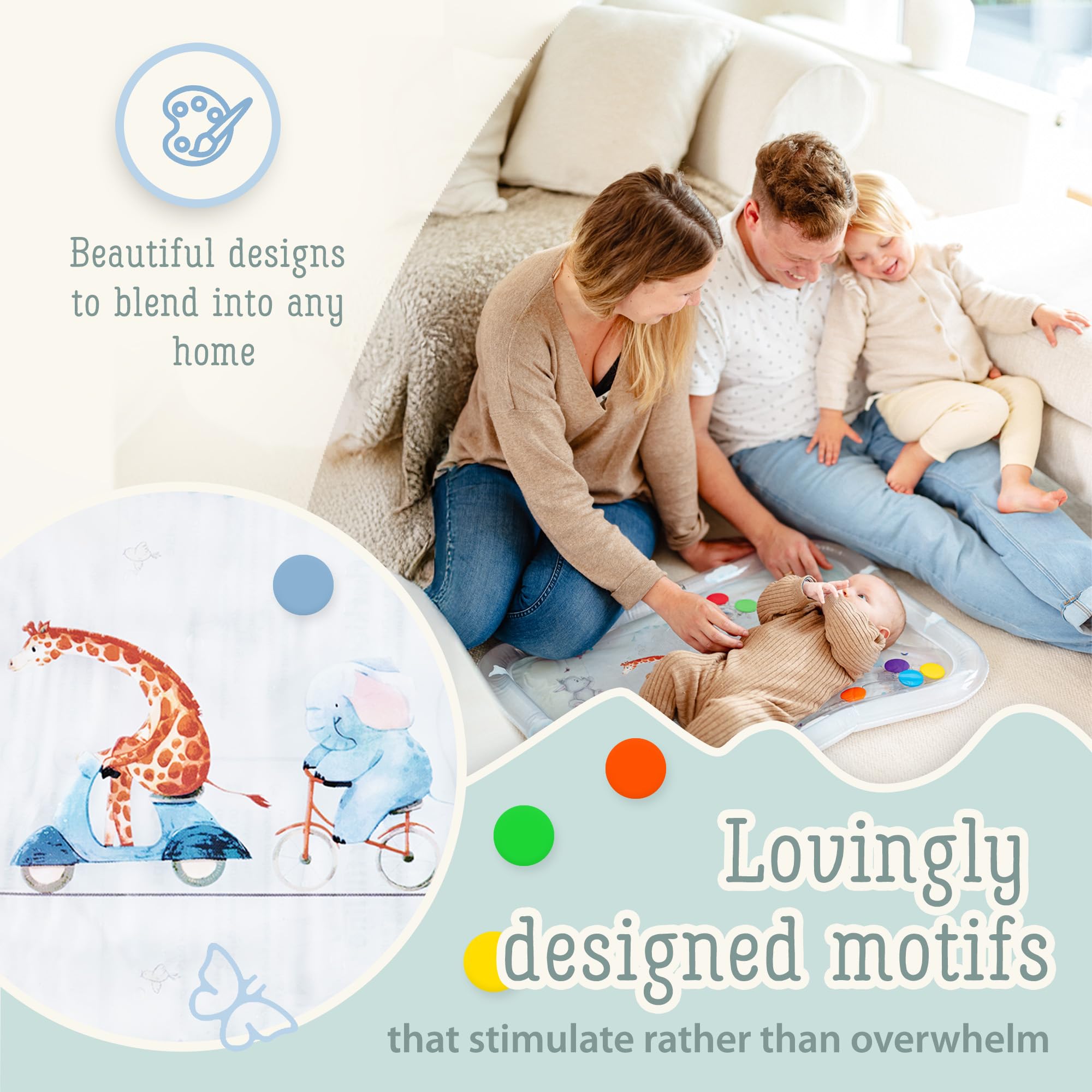 Freudeskind premium water play mat XXL squeaky-detail boosts interactive engagement during play sessions