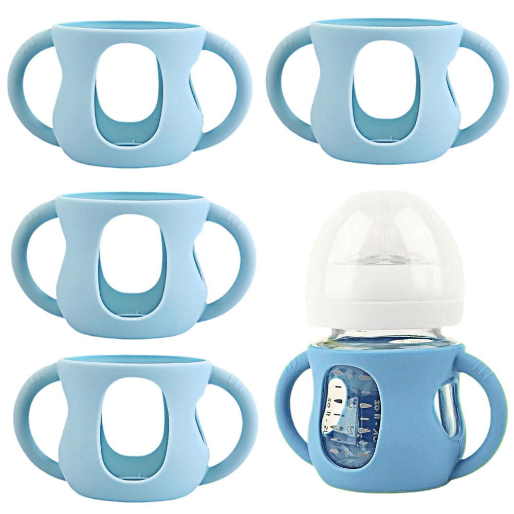 Frezonika Avent light-blue silicone sleeve on bottle providing drop protection