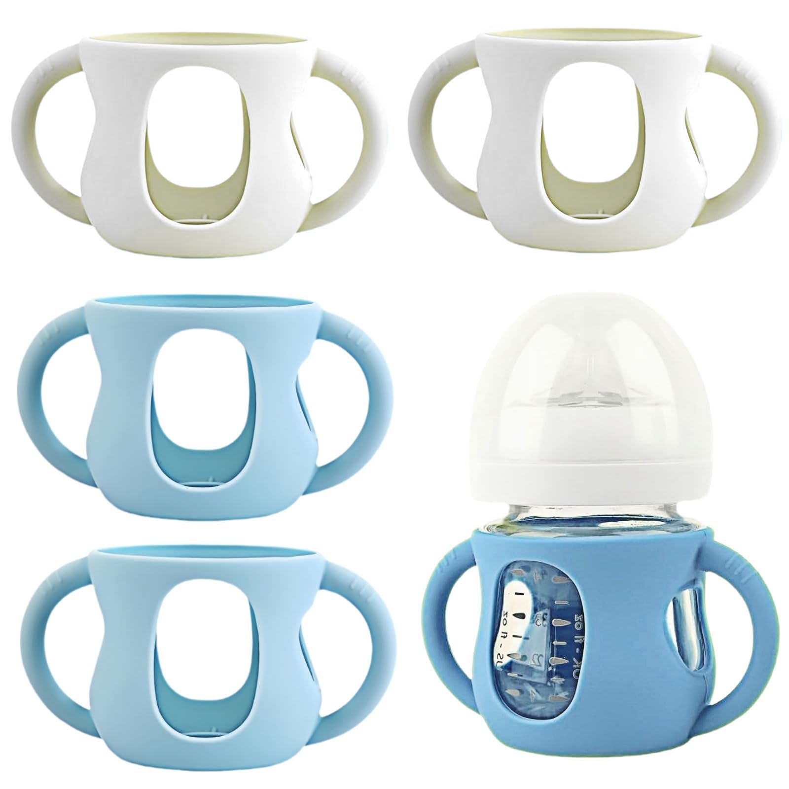Frezonika Avent white silicone sleeve 4oz protects glass bottle surface and grip