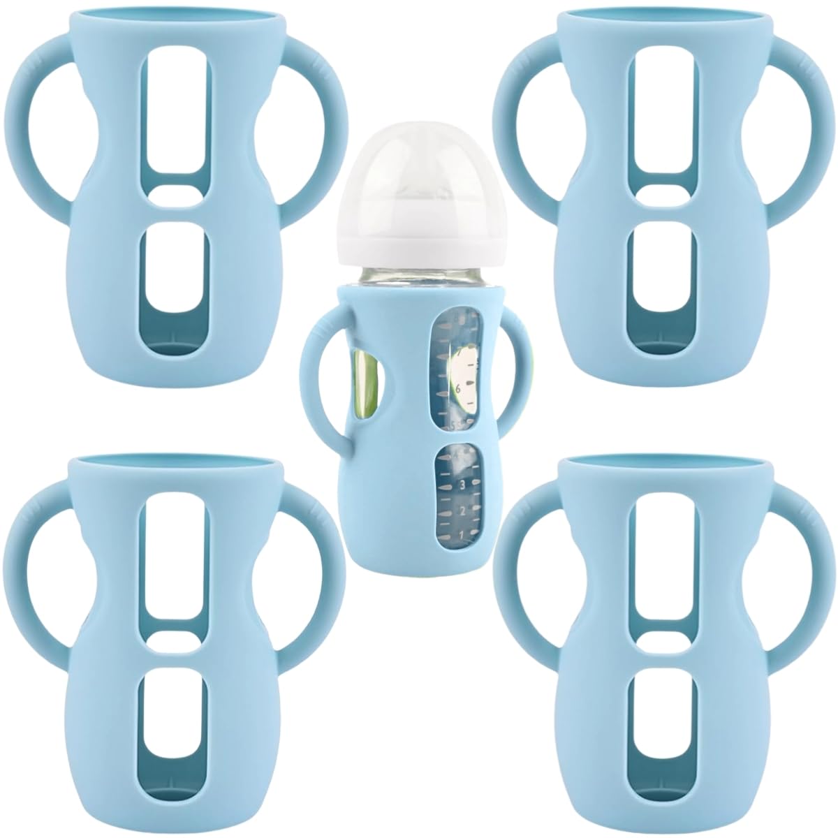 Frezonika Avent sleeve with drop protection on glass bottle