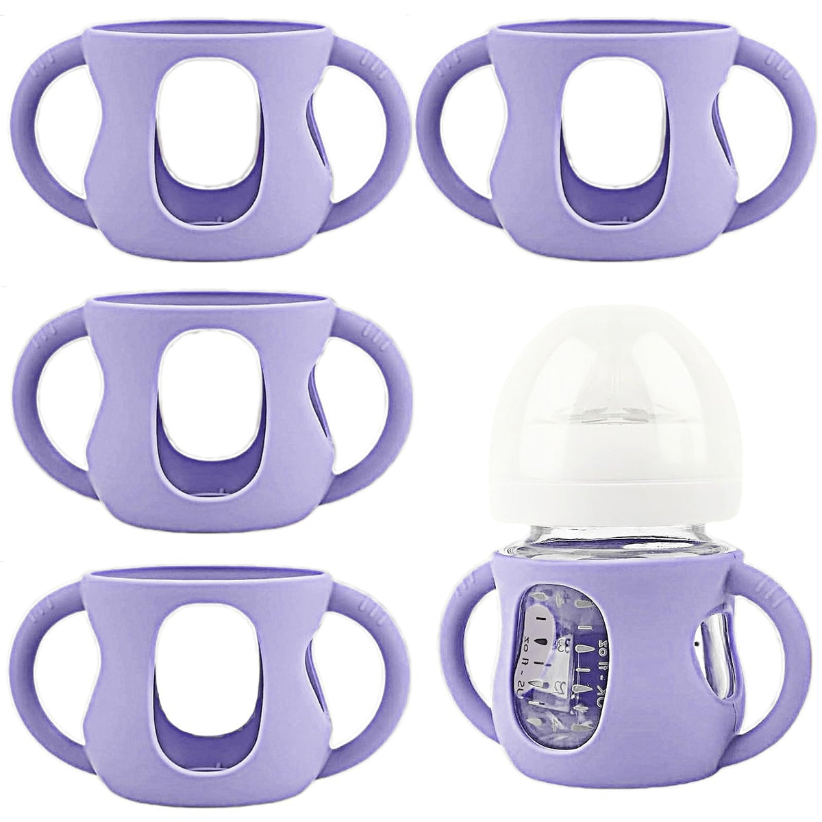 Frezonika Avent sleeve light purple 4oz protects the glass bottle during use