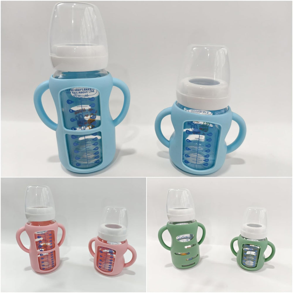 Frezonika Dr Brown wide-neck bottle sleeve installed for added drop protection.