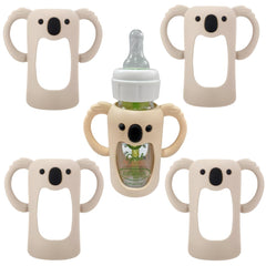 Frezonika koala-sleeve-4oz-beige-bottle helps little hands grip the bottle more securely.
