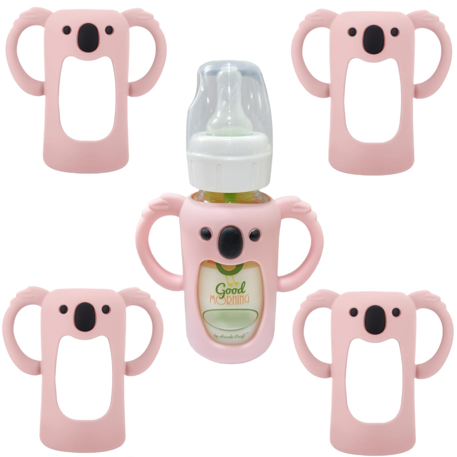 Frezonika Koala sleeve on a 4 oz bottle keeps milk warmer for longer.