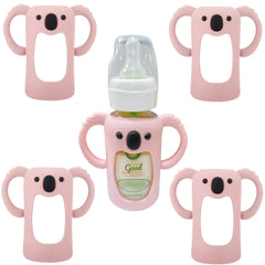 Frezonika Koala sleeve on a 4 oz bottle keeps milk warmer for longer.