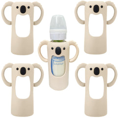 Frezonika koala sleeve on 8 oz bottle side view supports safe grip and drop protection.