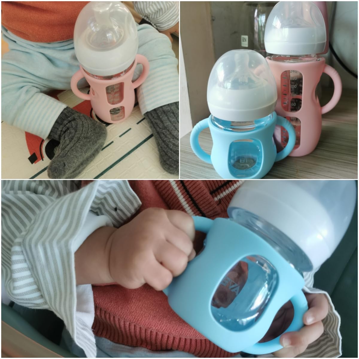 Frezonika soft-texture sleeve reduces rough surface contact for comfortable bottle use.