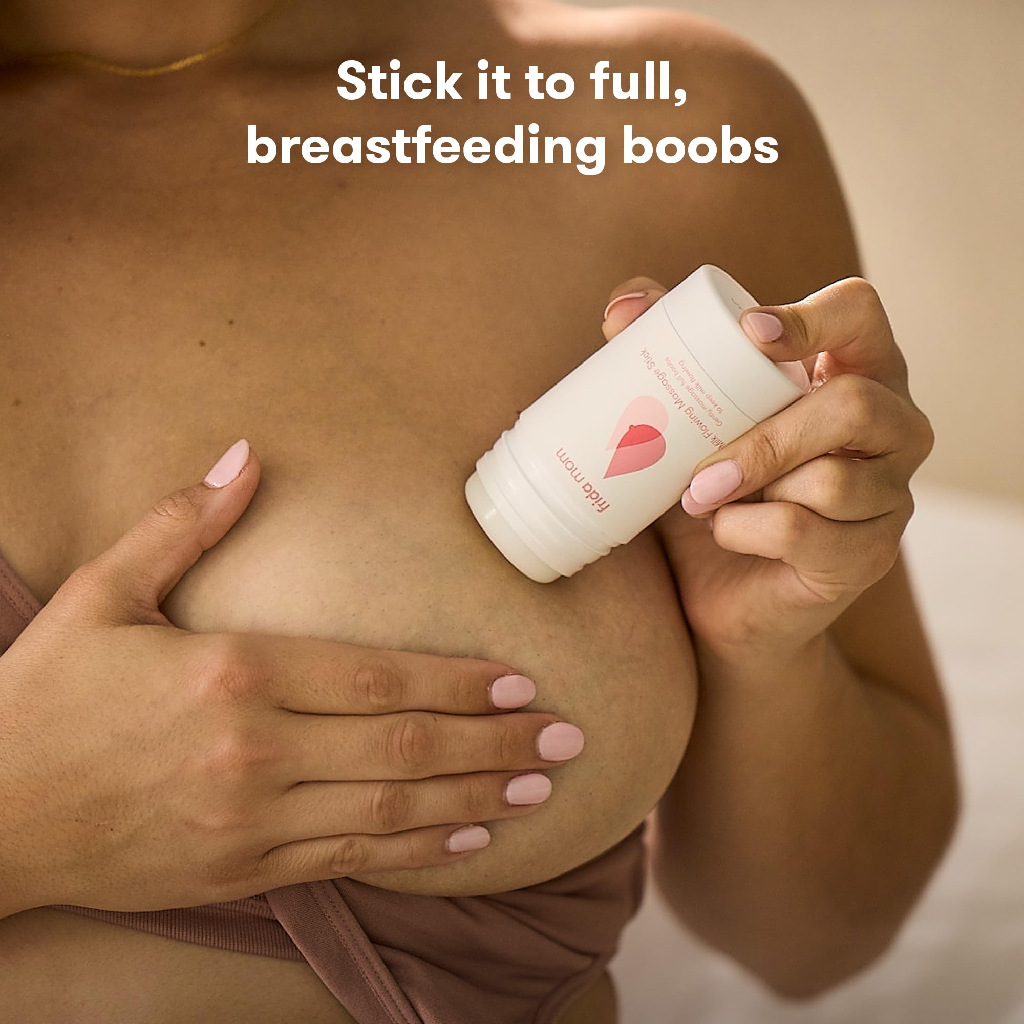 Frida Mom Milk Flowing Massage Stick safe-for-baby use emphasizes gentle nursing routines.