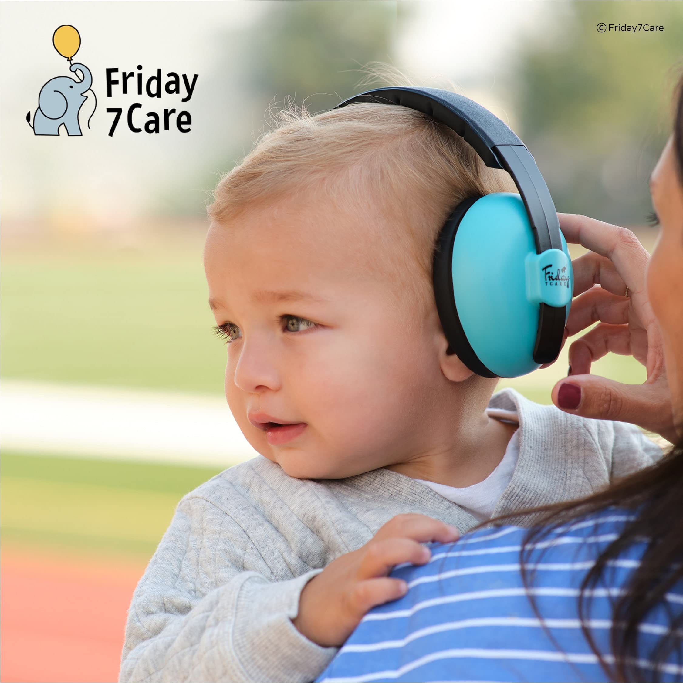 Friday 7Care blue headphones feature skin-friendly materials.