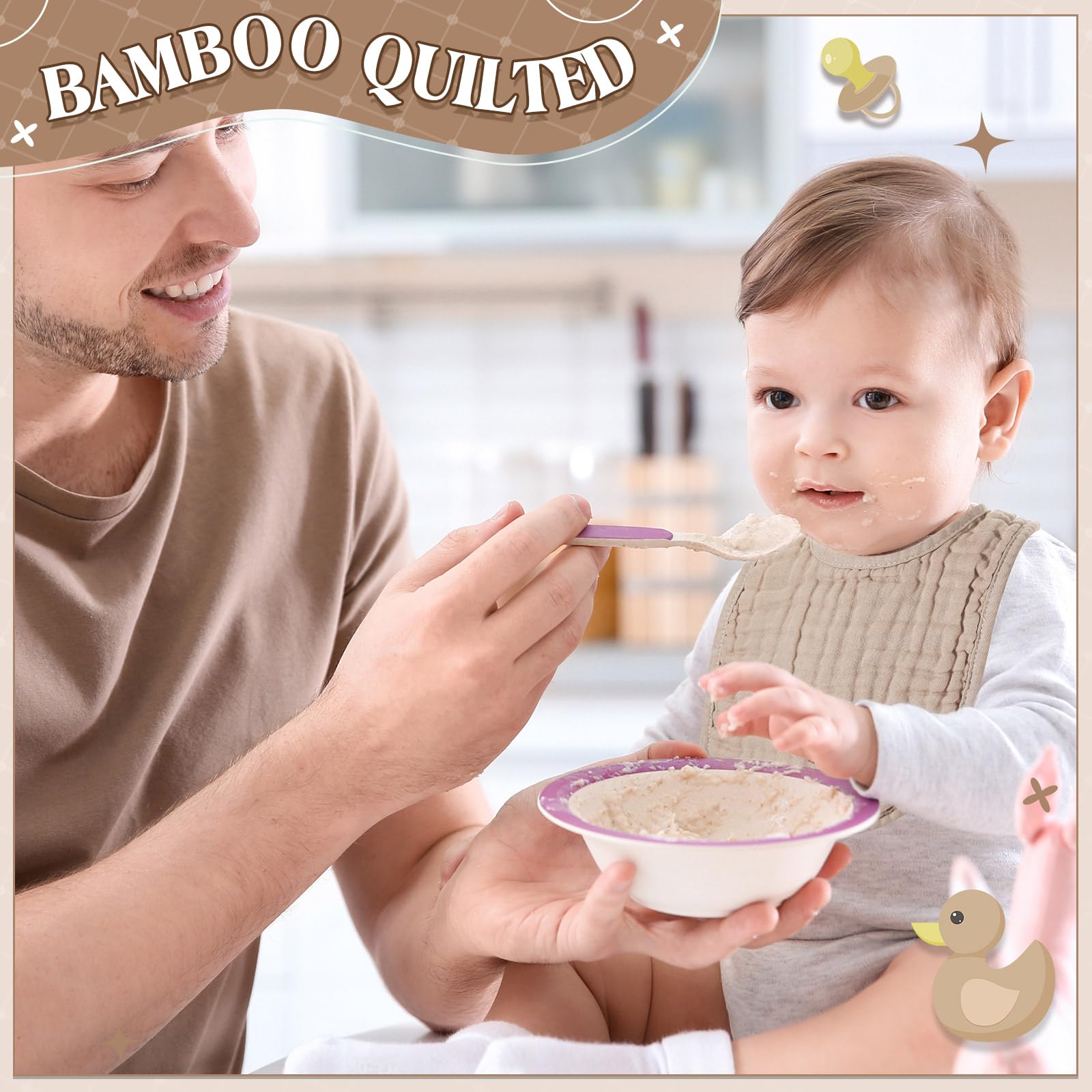 Frienda 6-layer design baby bibs highlighting absorption capability