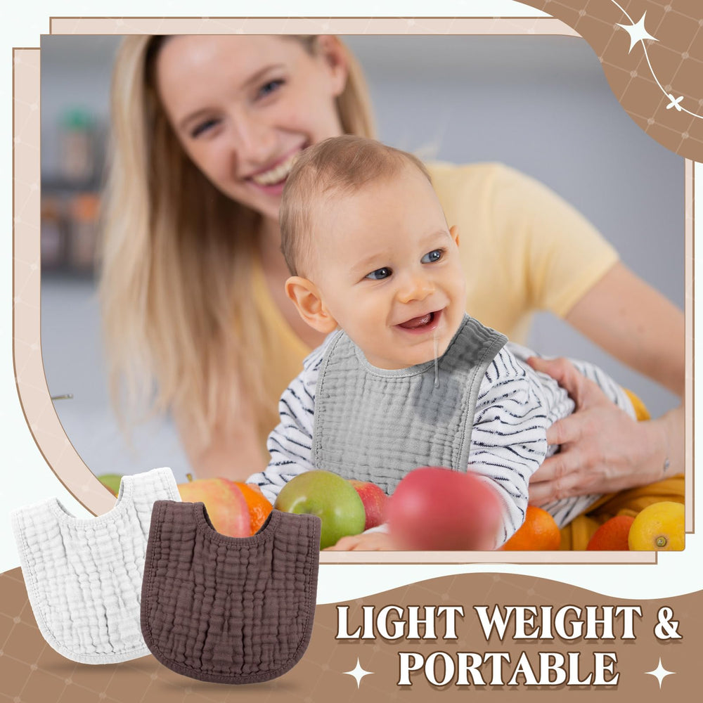Frienda baby bib adjustable snap fit on a growing infant