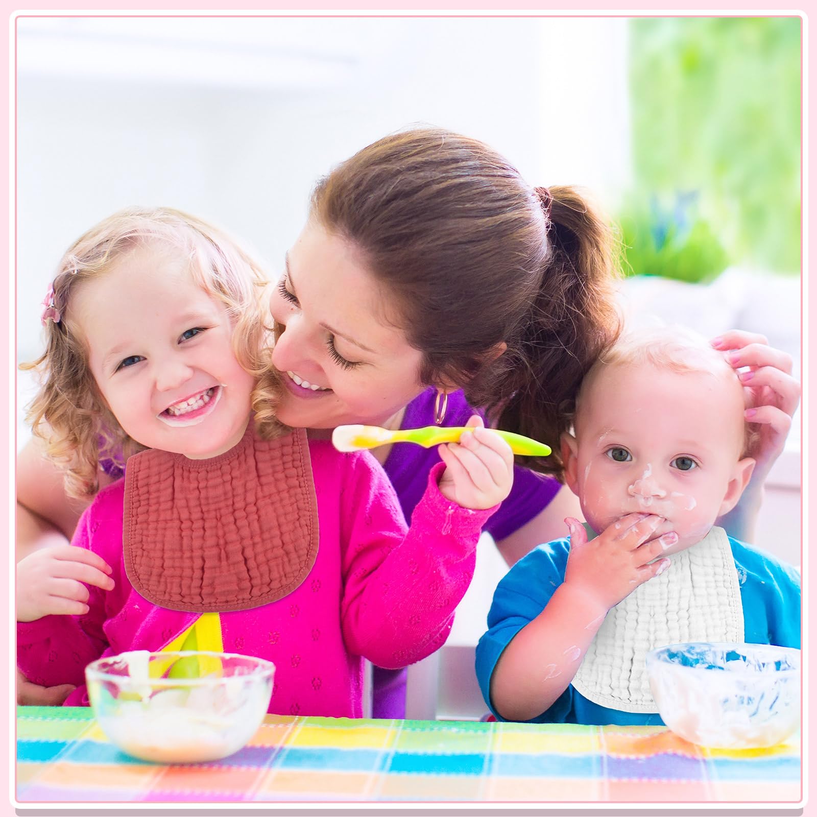 Frienda bibs in daily meals during teething for mess control