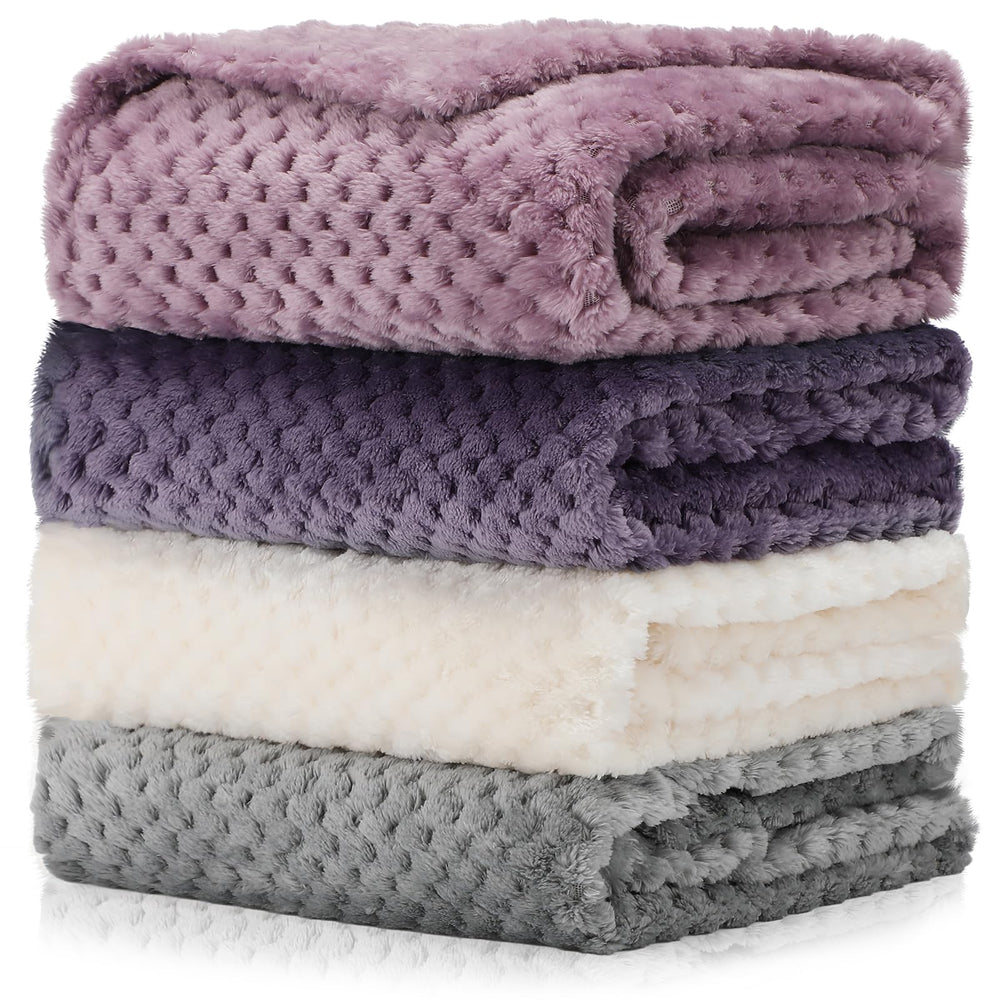 Frienda baby blanket 32x24 purple folded for cozy nap time warmth.