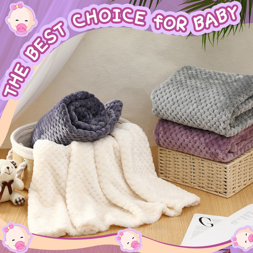 Frienda baby blanket 32x24 purple compact for travel and quick changes on the go.