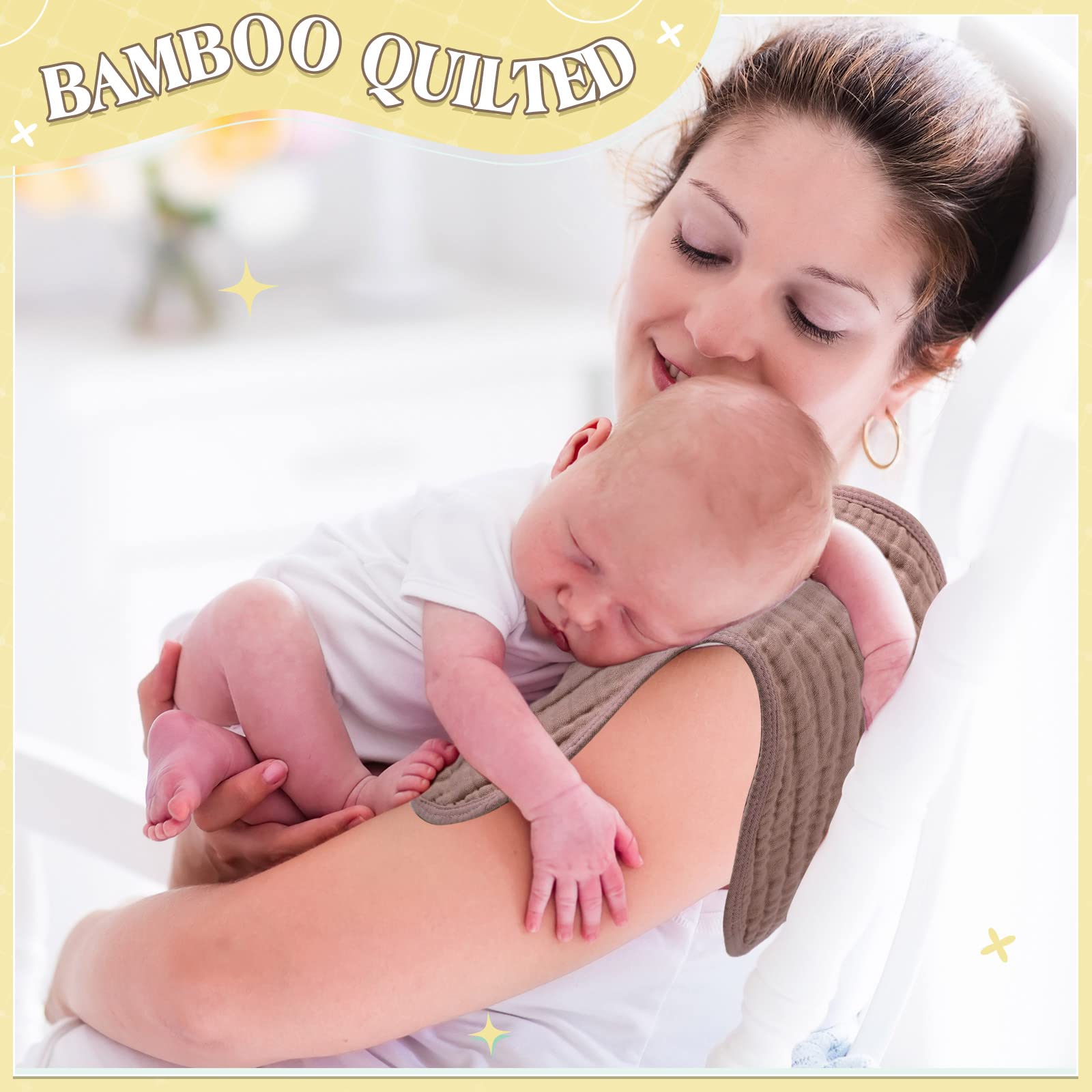 Frienda baby burp cloths gift-ready packaging for baby showers or new parents.