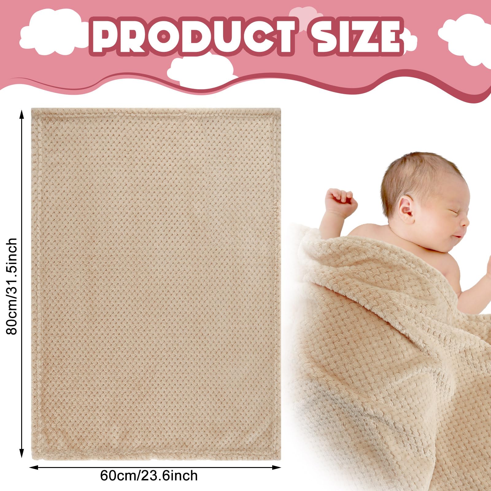 Frienda baby fuzzy blanket folded view highlights multi-color set for everyday use.