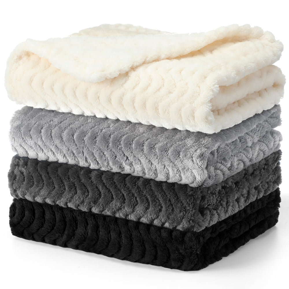 Frienda baby fuzzy blanket 32x24 gray for wrapping infants warmly