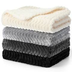 Frienda baby fuzzy blanket 32x24 gray for wrapping infants warmly