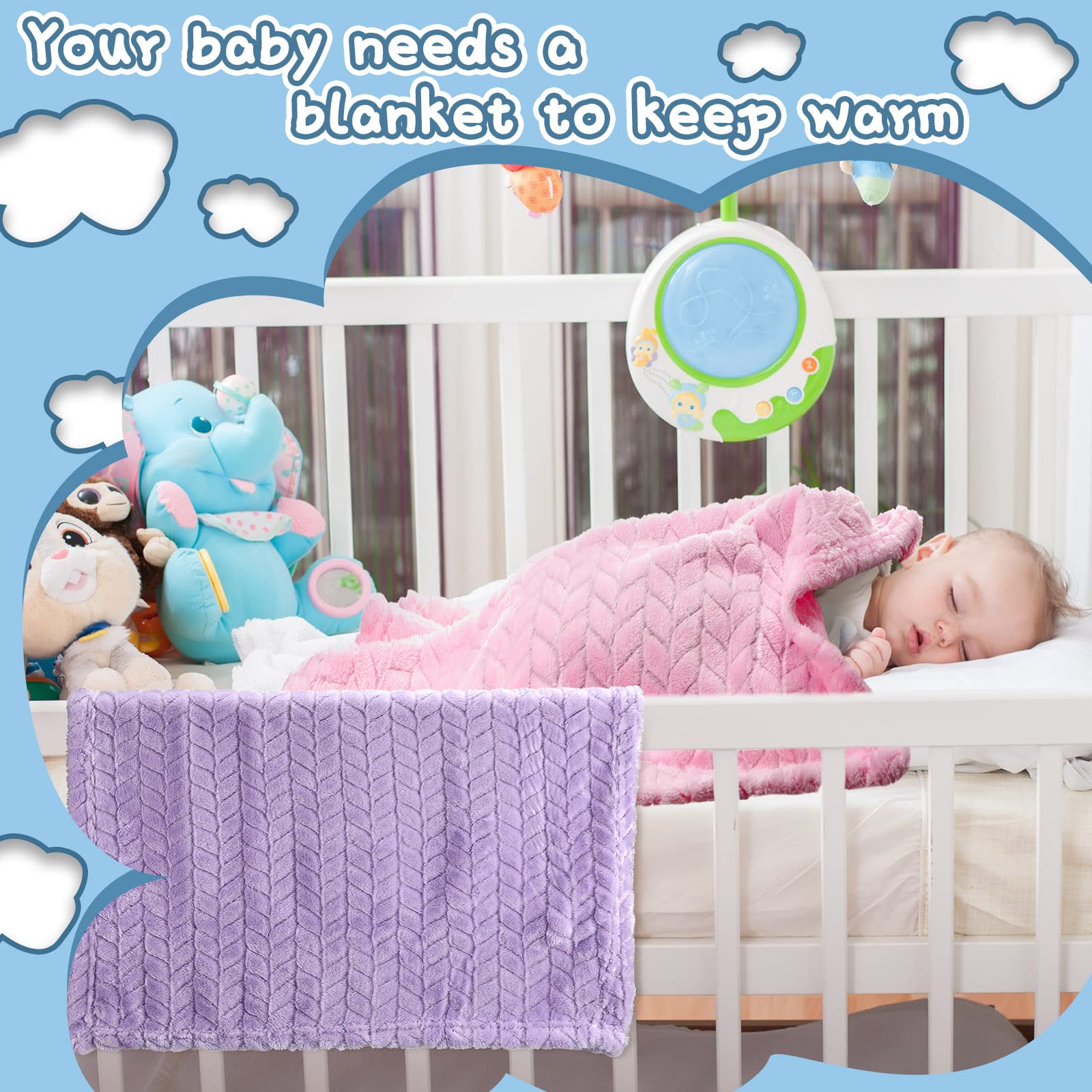 Frienda 4-pack baby blankets colorful set ideal for replacements, gifting, or sharing at home.