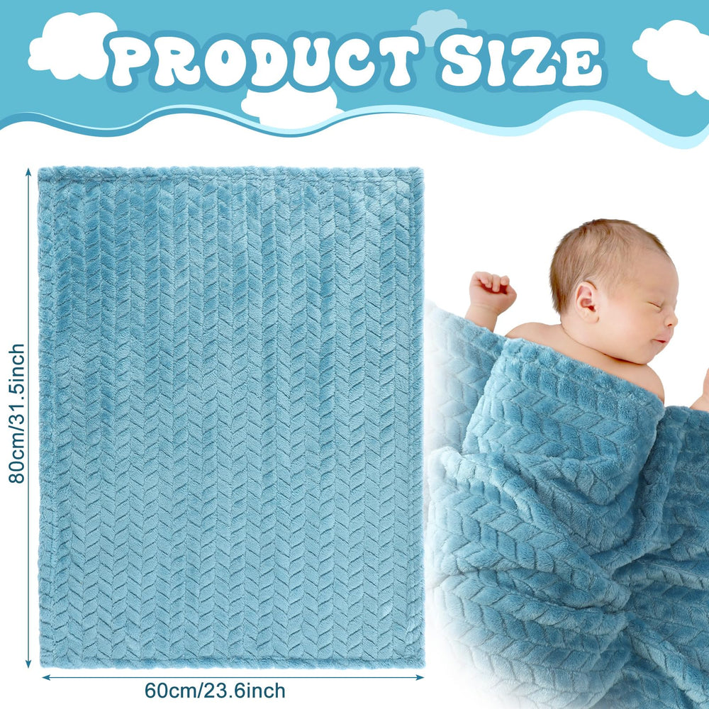 Frienda baby fuzzy blanket blue close-up showing soft fabric for gentle snuggling