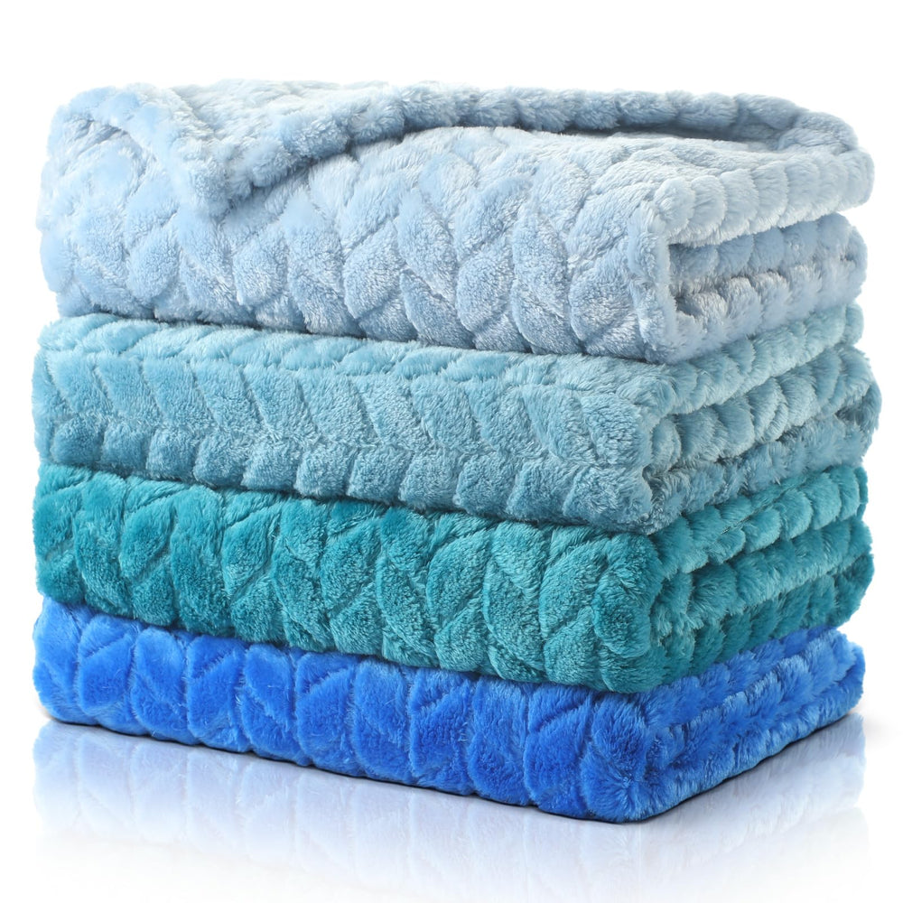 Frienda baby fuzzy blanket blue folded compact for easy storage and quick warmth