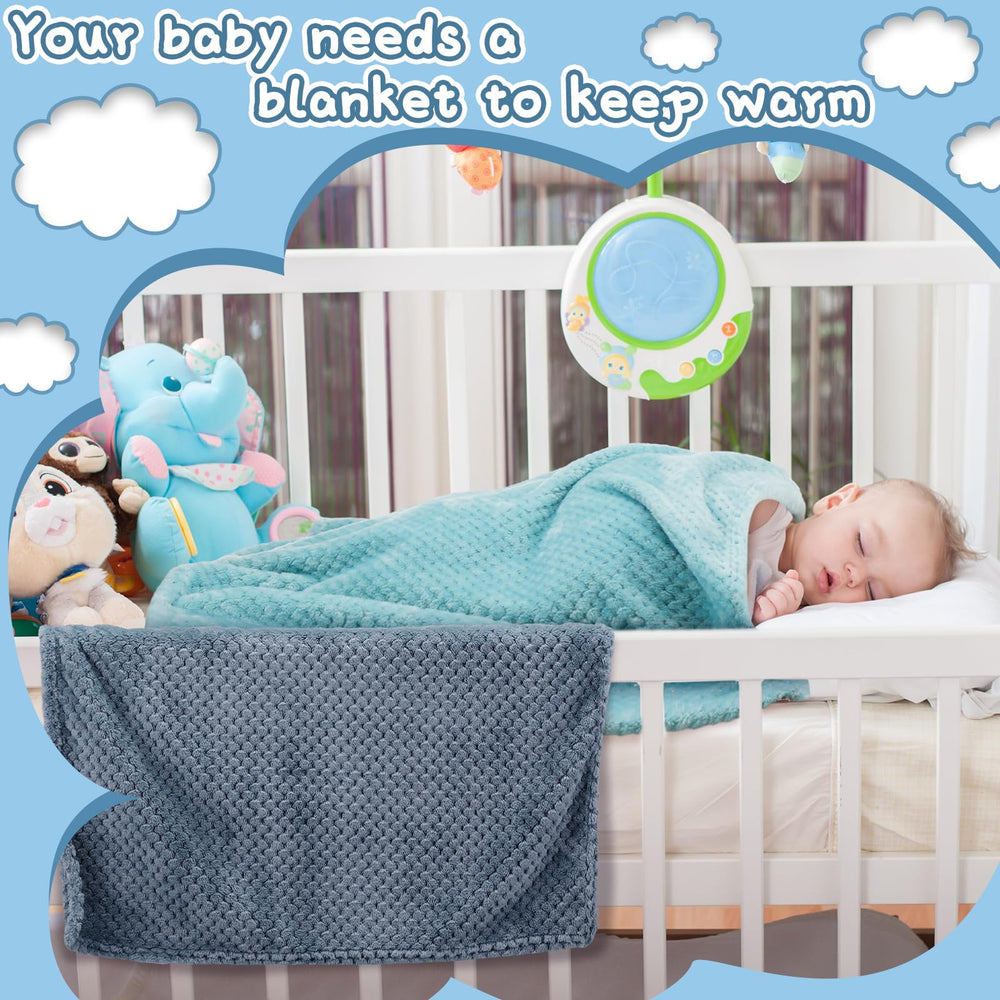 Frienda baby fuzzy blanket blue-green machine washable for quick cleaning.