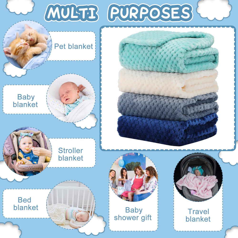 Frienda baby fuzzy blanket blue-green on-the-go stroller warmth.