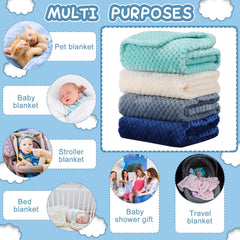 Frienda baby fuzzy blanket blue-green on-the-go stroller warmth.