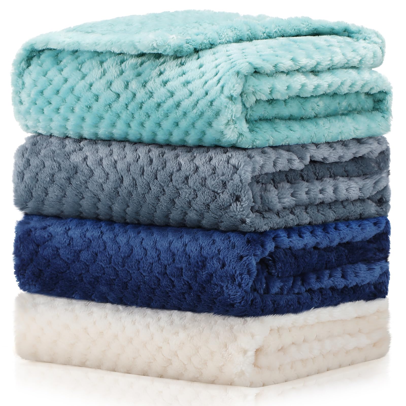 Frienda baby fuzzy blanket blue-green wrap for cozy infant warmth.