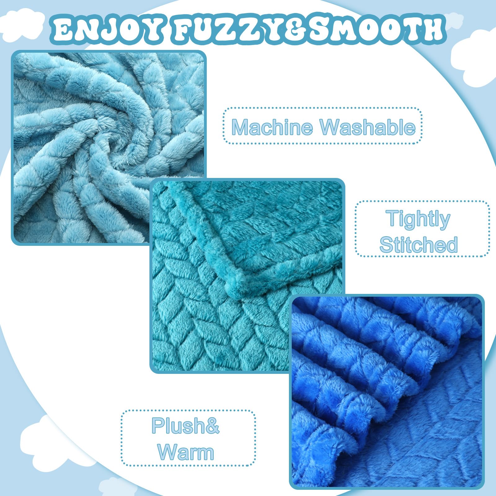Frienda baby fuzzy blanket blue in stroller for travel warmth