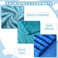 Frienda baby fuzzy blanket blue in stroller for travel warmth