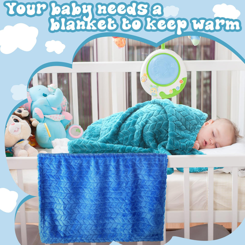 Frienda baby fuzzy blanket blue wash-friendly fabric stays soft after washing
